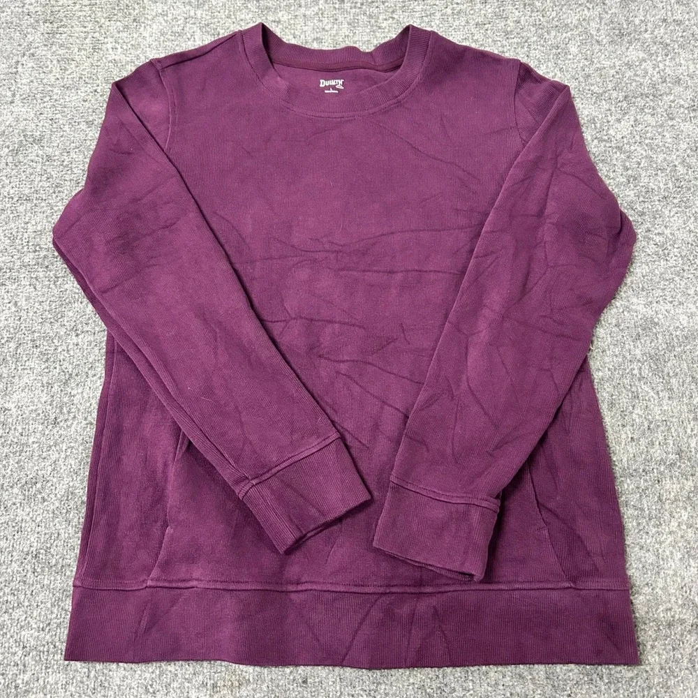 Duluth Trading Co Sweatshirt Womens Size L Purple Cotton Crew Neck Pullover